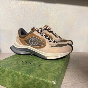 Gucci Tan and Black Athletic Shoes